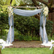 5ftx14ft Premium Dusty Blue Chiffon Curtain Panel, Backdrop Ceiling Drapery With Rod Pocket