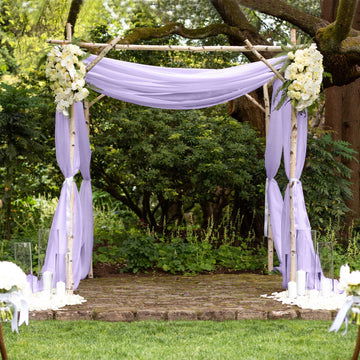 5ftx14ft Premium Lavender Lilac Chiffon Curtain Panel, Backdrop Ceiling Drapery With Rod Pocket
