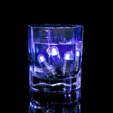 12 Pack | Purple Bullet LED Balloon Lights, Waterproof Centerpiece Filler Lights with String