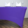 6ft Purple Spandex Stretch Fitted Rectangular Tablecloth