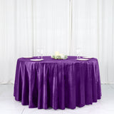 120Inch Purple Seamless Premium Velvet Round Tablecloth, Reusable Linen