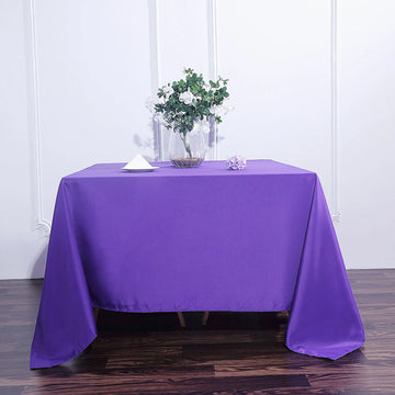 90"x90" Purple Seamless Square Polyester Tablecloth