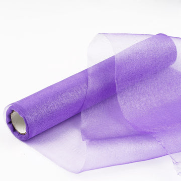 12"x10yd | Purple Sheer Chiffon Fabric Bolt, DIY Voile Drapery Fabric