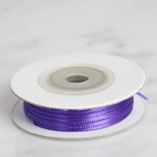 Purple Single Face Decorative Satin Ribbon