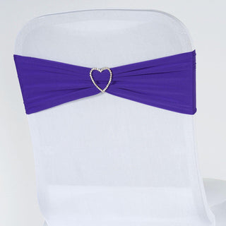 Add a Touch of Elegance with Purple Spandex Chair Sashes