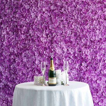 11 Sq ft. Purple UV Protected Hydrangea Flower Wall Mat Backdrop - 4 Artificial Panels