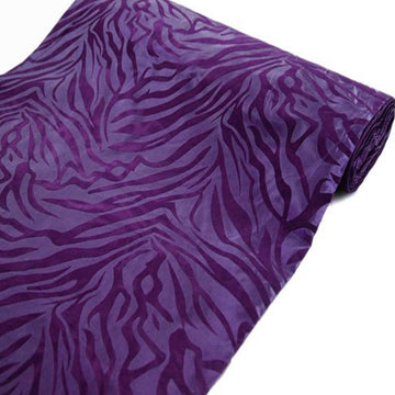 54"x10 Yards | Purple Zebra Animal Print Taffeta Fabric Roll