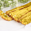 1inchx10 Yards Metallic Gold Sequin Stretch Fabric Ribbon, Elastic Lace Trim