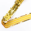 1inchx10 Yards Metallic Gold Sequin Stretch Fabric Ribbon, Elastic Lace Trim#whtbkgd