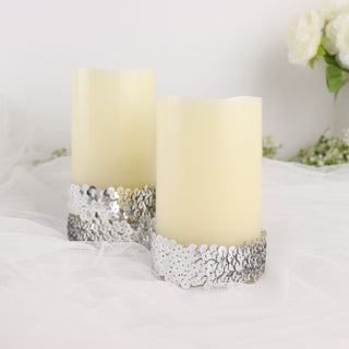 Elevate Your Event Decor with Metallic Silver Sequin Fabric Ribbon