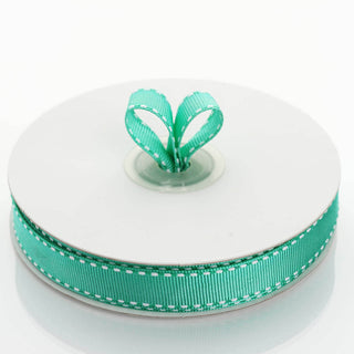 Elevate Your Event Decor with Hunter Green Stitched Grosgrain Ribbon