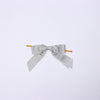 50 Pcs 4inch Silver Nylon Pre Tied Ribbon Bows For Gift Basket Party Favor Bags Decor Glitter Design