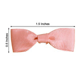 50 Pcs | 1.5inch Dusty Rose Grosgrain Pre Tied Ribbon Bows, Gift Basket Party Favor Bags Decor - Polyester