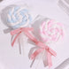 50 Pcs | 3inch Blush/White Saddle Stitch Pre Tied Ribbon Bows, Gift Basket Party Favor Bags Decor