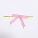 50 Pcs | 3inch Blush/White Saddle Stitch Pre Tied Ribbon Bows, Gift Basket Party Favor Bags Decor#whtbkgd