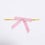 50 Pcs | 3inch Blush/White Saddle Stitch Pre Tied Ribbon Bows, Gift Basket Party Favor Bags Decor#whtbkgd