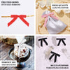 50 Pcs | 3inch White/Black Saddle Stitch Pre Tied Ribbon Bows, Gift Basket Party Favor Bags Decor