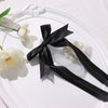 50 Pcs | 10inches Black Pre Tied Ribbon Bows, Satin Ribbon With Gold Foil