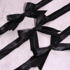 50 Pcs | 10inches Black Pre Tied Ribbon Bows, Satin Ribbon With Gold Foil