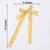 50 Pcs | 10inches Gold Pre Tied Ribbon Bows, Satin Ribbon With Gold Foil