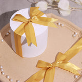 50 Pcs | 10inches Gold Pre Tied Ribbon Bows, Satin Ribbon With Gold Foil 