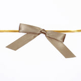 50 Pcs 3inch Taupe Satin Pre Tied Ribbon Bows, Gift Basket Party Favor Bags Decor - Classic#whtbkgd