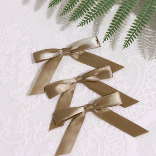 Taupe Satin Ribbon Bows for Stylish Event Decor