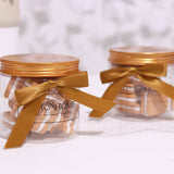 50 Pcs 3inch Gold Satin Pre Tied Ribbon Bows, Gift Basket Party Favor Bags Decor - Classic