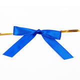 50 Pcs 3inch Royal Blue Satin Pre Tied Ribbon Bows, Gift Basket Party Favor Bags Decor - Classic#whtbkgd