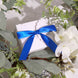 50 Pcs 3inch Royal Blue Satin Pre Tied Ribbon Bows, Gift Basket Party Favor Bags Decor - Classic