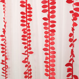 Add Elegance to Your Event with the 50ft | 4" Red Leaf Petal Taffeta Ribbon Sash