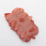 50ft | 4inch Terracotta Leaf Petal Taffeta Ribbon Sash, Artificial DIY Fabric Garlands