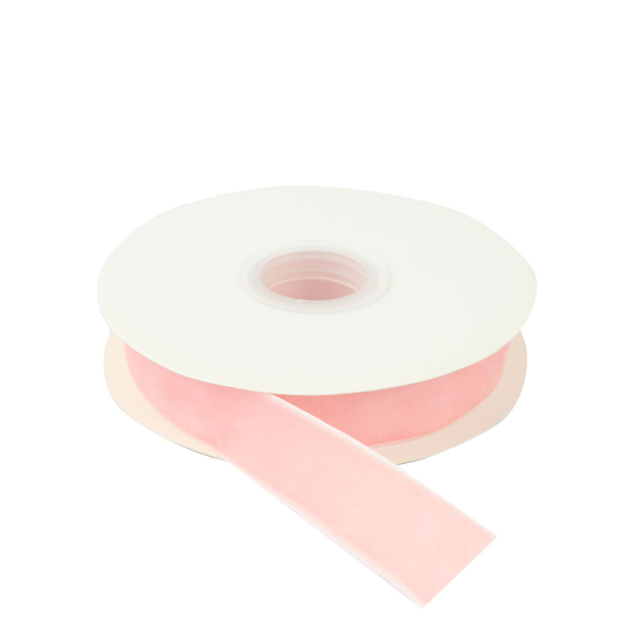 Blush 1inch Velvet Single Faced Ribbon Spool DIY Craft Supplies, Velvet & Nylon Ribbon Roll#whtbkgd
