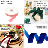 Red 1Inch Velvet Single Faced Ribbon Spool, DIY Craft Supplies, Velvet & Nylon Ribbon Roll