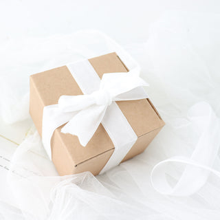 White 1" Velvet Single Faced Ribbon Spool for Elegant DIY Crafts