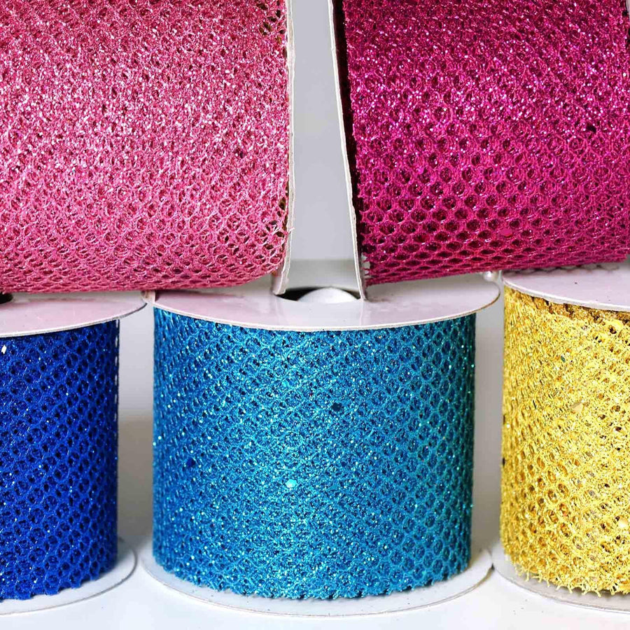 10 Yards | 2.5 Inch | DIY Glittery Deco Mesh Ribbons | TableclothsFactory