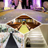 3ftx50ft Silver Sparkle Glitter Wedding Aisle Runner, Non-Woven Red Carpet Runner Prom, Hollywood