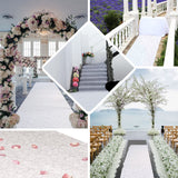 36"x50ft White Floral Lace Aisle Runner