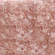 14 x108inches Dusty Rose Grandiose 3D Rosette Satin Table Runner#whtbkgd