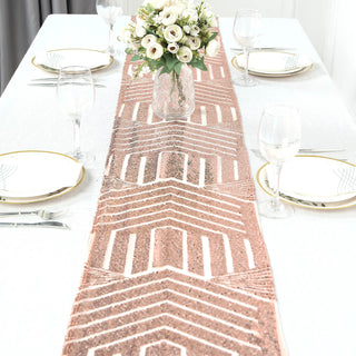 Add a Touch of Elegance to Your Event with the Rose Gold Sequin Table Runner