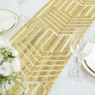 Enhance Your Event Decor with the Gold Diamond Glitz Sequin Table Runner