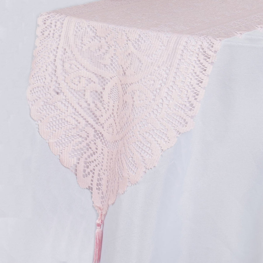 Blush | Rose Gold Lace Runner For Table Top Banquet#whtbkgd