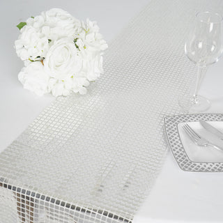 Sophisticated Silver Glimmering Table Runner