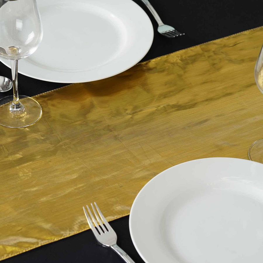 Shimmering Polyester Table Runners - Gold
