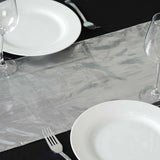 Shimmering Polyester Table Runners - Silver