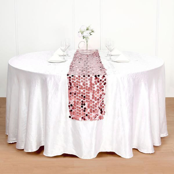 13x108 inches Pink Big Payette Sequin Table Runner