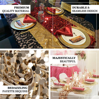 Elevate Your Table Decor with the Champagne Big Payette Sequin Table Runner