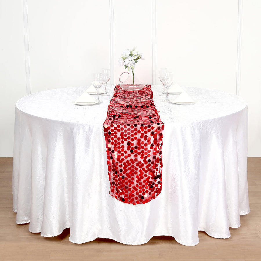 13x108 inch Red Big Payette Sequin Table Runner