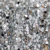 13x108 inch Silver Big Payette Sequin Table Runner#whtbkgd