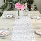 13x108 inch White Big Payette Sequin Table Runner